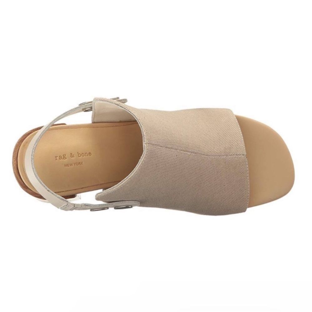 Rag And Bone Leigh Natural Canvas Open Toe Sandal - image 2